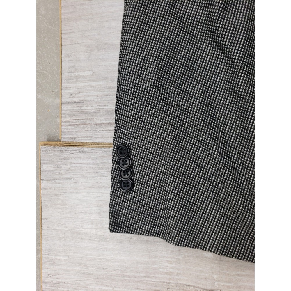 Canali Mens Micro Check Two Button Blazer Jacket Grey Black Checkered Pattern - Picture 12 of 16